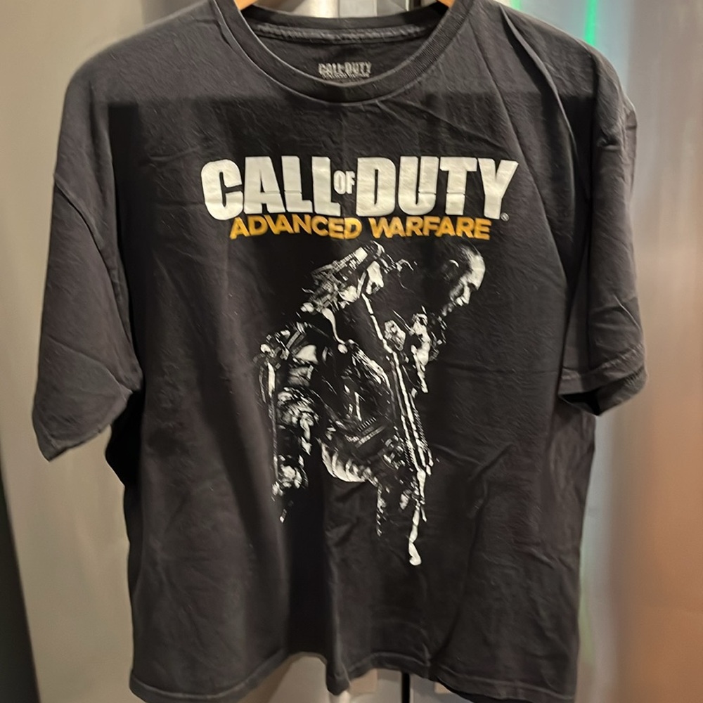Call of Duty ADVANCED WARFARE BLACK T shirt MENS XXL soldier cotton polyester 2X